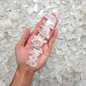 1 LB Mini Quartz Crystal Points Bulk Natural Clear Gemstones from Brazil